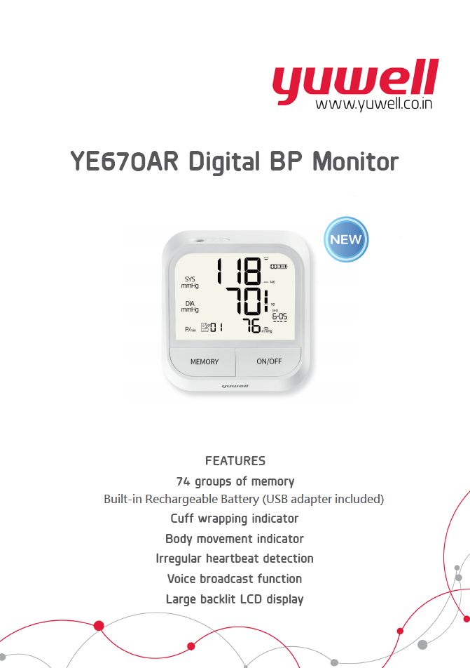 BP Monitor - Yuwell YE-670AR